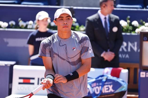 Brandon Nakashima (USA), APRIL16, 2024 - Tennis : Nakashima during singles 2nd round match against Andrey Rublev on the Barcelona Open Banc Sabadell tennis tournament at the Real Club de Tenis de Barcelona in Barcelona, Spain. Noxthirdxpartyxsales  (250403013)
