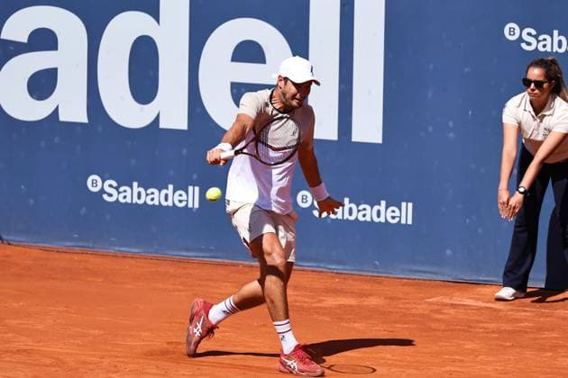 Dusan Lajovic (SRB), APRIL16, 2024 - Tennis Dusan Lajovic during singles 1st round match against Diego Schwartzman on the Barcelona Open Banc Sabadell tennis tournament at the Real Club de Tenis de Barcelona in Barcelona, Spain. Noxthirdxpartyxsales  (250405013)