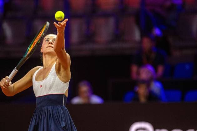 Marta Kostyuk (UKR). xettx,Deutschland, Stuttgart, 17.04.2024, Tennis, Porsche Tennis Grand Prix, Day 5, 2024, Runde 1, M.Kostyuk-L.Siegemund, Porsche Arena Foto: A2 Bildagentur Peter Hartenfelser