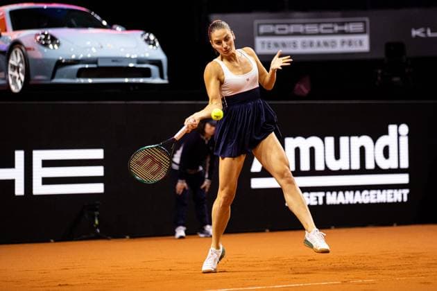 Marta Kostyuk (UKR) Marta Kostyuk (UKR) vs Laura Siegemund (GER) GER Porsche Tennis Grand Prix GP Stuttgart 2024, Porsche-Arena, 17.04.2024 GER Porsche Tennis Grand Prix GP Stuttgart 2024 Porsche-Arena, 17.04.2024 Stuttgart Copyright: xEibner-Pressefoto RogerxBuerkex EP