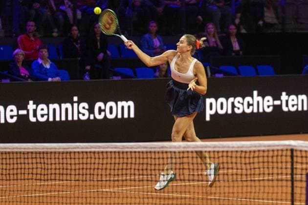 Marta Kostyuk (UKR). xettx,Deutschland, Stuttgart, 17.04.2024, Tennis, Porsche Tennis Grand Prix, Day 5, 2024, Runde 1, M.Kostyuk-L.Siegemund, Porsche Arena Foto: A2 Bildagentur Peter Hartenfelser