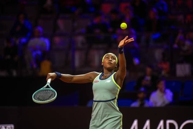 Coco Gauff (USA). xettx,Deutschland, Stuttgart, 17.04.2024, Tennis, Porsche Tennis Grand Prix, Day 5, 2024, Runde 2, S.Vickery-C.Gauff, Porsche Arena Foto: A2 Bildagentur Peter Hartenfelser