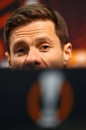 Leverkusen press conference, PK, Pressekonferenz 17 April 2024, London - EUROPA League - Bayer 04 Leverkusen Press Conference - Leverkusen head coach Xabi Alonso - Photo: Charlotte Wilson Offside. London UK Copyright: xCharlottexWilsonx xOffsidexOffside