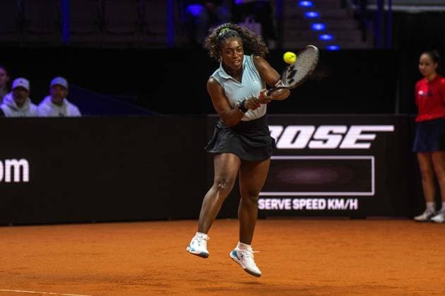 Sachia Vickery (USA). xettx,Deutschland, Stuttgart, 17.04.2024, Tennis, Porsche Tennis Grand Prix, Day 5, 2024, Runde 2, S.Vickery-C.Gauff, Porsche Arena Foto: A2 Bildagentur Peter Hartenfelser
