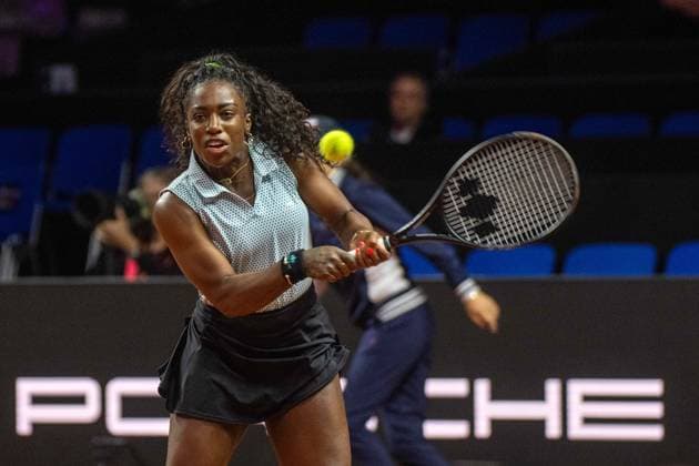 Sachia Vickery (USA). xettx,Deutschland, Stuttgart, 17.04.2024, Tennis, Porsche Tennis Grand Prix, Day 5, 2024, Runde 2, S.Vickery-C.Gauff, Porsche Arena Foto: A2 Bildagentur Peter Hartenfelser