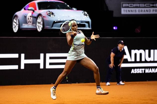 Coco Gauff (USA) Sachia Vickery (USA) vs Coco Gauff (USA) GER Porsche Tennis Grand Prix GP Stuttgart 2024, Porsche-Arena, 17.04.2024 GER Porsche Tennis Grand Prix GP Stuttgart 2024 Porsche-Arena, 17.04.2024 Stuttgart Copyright: xEibner-Pressefoto RogerxBuerkex EP