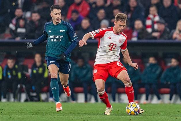 Joshua Kimmich (FC Bayern Muenchen, 6) Gabriel Martinelli (FC Arsenal London, 11) FC Bayern Muenchen vs. FC Arsenal, Fussball, UEFA Champions League, Viertelfinale Quarterfinal, 17.04.2024 FC Bayern Muenchen vs. FC Arsenal, Fussball, UEFA Champions League, Viertelfinale Quarterfinal, 17.04.2024 München Copyright: xEibner-Pressefoto BahhoxKarax EP_BKA