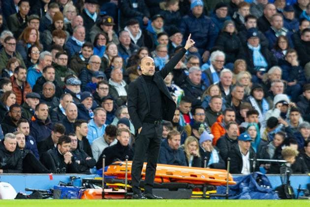 Manchester City v Real Madrid Champions League 17 04 2024. Quarter Final Manchester City manager Pep Guardiola during the Champions League quarter-final second leg match between Manchester City and Real Madrid at the Etihad Stadium, Manchester, England on 17 April 2024. Editorial use only , Copyright: xIanxStephenx PSI-19482-0013