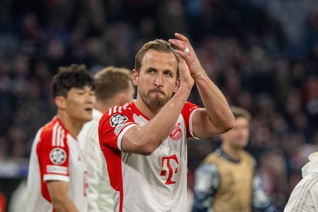 Sport Bilder des Tages Fussball, Herren, Saison 2023 2024, Champions League (Viertelfinale, Rückspiel), FC Bayern München - Arsenal London, Harry Kane (FC Bayern München), Jubel nach Abpfiff, 17.04.2024, Copyright: xMatthiasxKochx