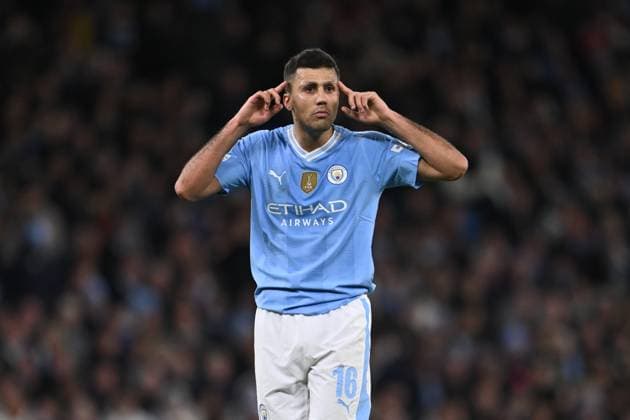 Rodri of Manchester City reacts during the UEFA Champions League semi final return leg football match between Manchester City and Real Madrid at the Etihad Stadium in Manchester England (Will Palmer SPP)  Copyright: xWillxPalmer SPPx spp-en-WiPa-WP9_9239