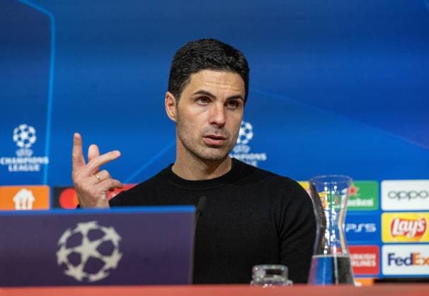 Fussball, Herren, Saison 2023 2024, Champions League (Viertelfinale, Rückspiel), FC Bayern München - Arsenal London, Pressekonferenz mit Trainer Mikel Arteta (FC Arsenal), 17.04.2024, Copyright: xMatthiasxKochx