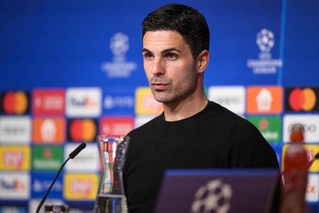 Fußball, UEFA Championsleague, 20240417, FC Bayern München - FC Arsenal. Im Bild Trainer der FC Arsenal Mikel ARTETA PK Pressekonferenz nach Spiel. München Allianz Arena Bayern Deutschland Copyright: Passion2Press MarkusxFischerx