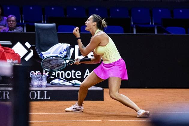 Aryna Sabalenka (RUS) Paula Badosa (ESP) vs Aryna Sabalenka (RUS) GER Porsche Tennis Grand Prix GP Stuttgart 2024, Porsche-Arena, 17.04.2024 GER Porsche Tennis Grand Prix GP Stuttgart 2024 Porsche-Arena, 17.04.2024 Stuttgart Copyright: xEibner-Pressefoto RogerxBuerkex EP