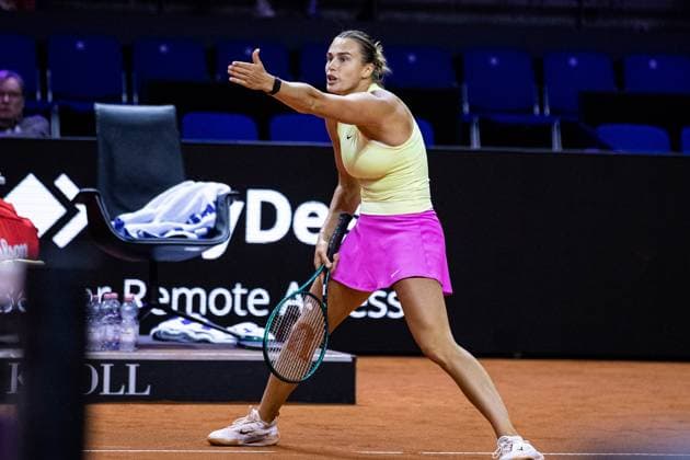 Aryna Sabalenka (RUS) Paula Badosa (ESP) vs Aryna Sabalenka (RUS) GER Porsche Tennis Grand Prix GP Stuttgart 2024, Porsche-Arena, 17.04.2024 GER Porsche Tennis Grand Prix GP Stuttgart 2024 Porsche-Arena, 17.04.2024 Stuttgart Copyright: xEibner-Pressefoto RogerxBuerkex EP