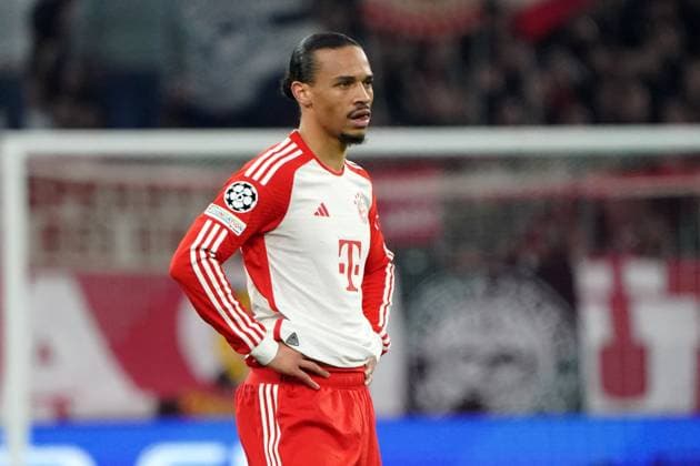 Fussball, UEFA Champions League Saison 2023 2024, Viertelfinale, Quarterfinal, FC Bayern München-Arsenal FC, Allianzarena München Leroy Sane FC Bayern München, Aktion Einzelbild