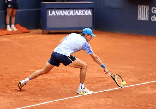April 17, 2024, Sabadell, Barcelona, Spain: Barcelona Spain 17.04.2024 Alex De Minaur (Australia) control the ball in the match between Rafael Nadal (Spain) and Alex De Minaur (Australia) during the Day 5 of the Barcelona Open Banc Sabadell Godo on 17 April 2024 in Barcelona. Sabadell Spain - ZUMAu50_ 20240417_zsp_u50_045 Copyright: xXavixUrgelesx