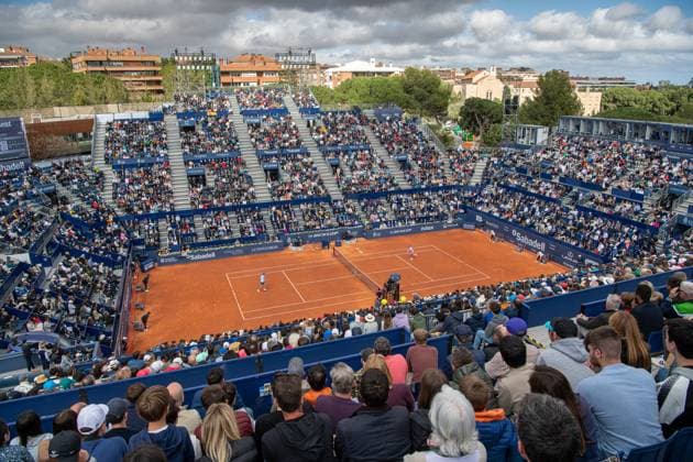 Barcelona Open Banc de Sabadell. Conde de Godo Trophy. Real Club de Tenis Barcelona. April 17,2024 71 Barcelona Open Banc de Sabadell. Conde de Godo Trophy. Real Club de Tenis Barcelona. April 17,2024 General view.Rafa Nadal during the third round against Alex de Minaur at the ATP, Tennis Herren Barcelona Open Banc de Sabadell tennis tournament Trofeo Conde de Godo played at the Real Club de Tenis Barcelona. April 17, 2024. Barcelona ESP Copyright: xS.xRosx