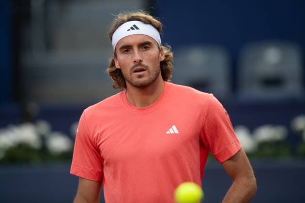 Barcelona Open Banc de Sabadell. Conde de Godo Trophy. Real Club de Tenis Barcelona. April 17,2024 71 Barcelona Open Banc de Sabadell. Conde de Godo Trophy. Real Club de Tenis Barcelona. April 17,2024 Stefanos Tsitsipas during the third round against Sebastian Ofner at the ATP, Tennis Herren Barcelona Open Banc de Sabadell tennis tournament Trofeo Conde de Godo played at the Real Club de Tenis Barcelona. April 17, 2024. Barcelona ESP Copyright: xS.xRosx