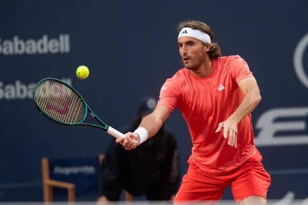 Barcelona Open Banc de Sabadell. Conde de Godo Trophy. Real Club de Tenis Barcelona. April 17,2024 71 Barcelona Open Banc de Sabadell. Conde de Godo Trophy. Real Club de Tenis Barcelona. April 17,2024 Stefanos Tsitsipas during the third round against Sebastian Ofner at the ATP, Tennis Herren Barcelona Open Banc de Sabadell tennis tournament Trofeo Conde de Godo played at the Real Club de Tenis Barcelona. April 17, 2024. Barcelona ESP Copyright: xS.xRosx