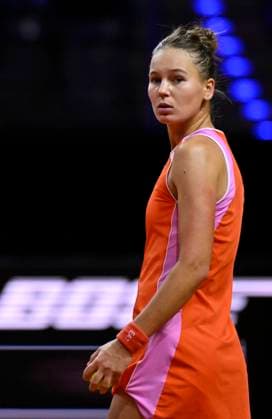 Veronika Kudermetova (RUS) Tennis Damen Porsche-Cup Porsche Tennis Grand Prix GP Stuttgart 2024 Porsche Arena 18.04.2024 DFL REGULATIONS PROHIBIT ANY USE OF PHOTOGRAPHS AS IMAGE SEQUENCES AND OR QUASI-VIDEO Porsche Tennis Grand Prix GP Stuttgart 2024