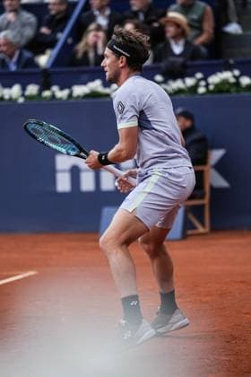 April 18, 2024, Barcelona, Barcelona, Spain: Casper Ruud of Norway and Jordan Thompson of Australia during the third round of Barcelona Open Banc Sabadell Trofeo Conde de Godo on April 18, 2024 in Barcelona, Spain. Tennis 2024: Barcelona Open  - ZUMArd r 20240418_spo_s316_021 Copyright: xMartixSeguraxRamonedax