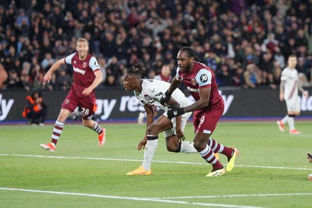 West Ham United v Bayer Leverkusen UEFA Europa League Michail Antonio of West Ham United scores his sides 1st goal during the UEFA Europa League Quarter-Final match at the London Stadium, Stratford Copyright: xPaulxChestertonx FIL-20049-0006 UK Newspapers OUT