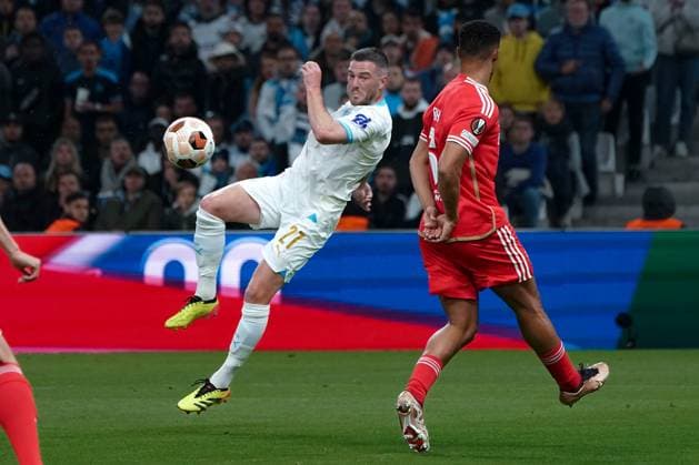 Jordan Veretout (Olympique de Marseille) FOOTBALL : Olympique de Marseille vs SL Benfica - Ligue Europa - Quart de finale retour - Marseille - 18 04 2024 NorbertScanella Panoramic 