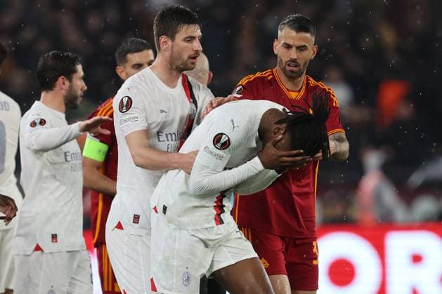 Rome, Italy 18.04.2024: during the UEFA Europa League 2023-2024, quarter final , football match between AS Roma vs AC Milan at Olympic Stadium in Rome.  Copyright: xMarcoxIacobucci IPAxSportx xipa-x xx IPA_45278303 IPA_Agency_IPA45278303