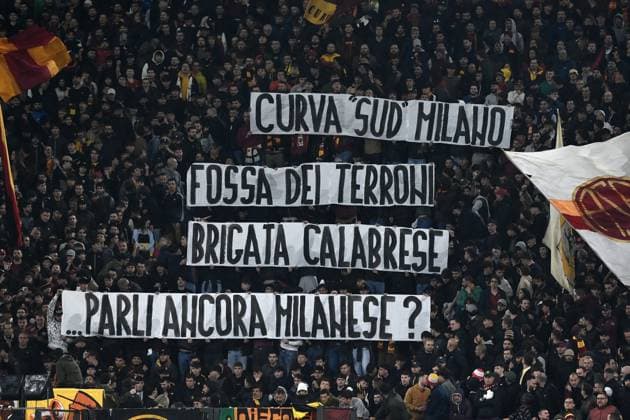 As Roma 18 04 2024 - Europa League Roma-Milan foto Antonello Sammarco Image nella foto: striscione tifosi Roma 