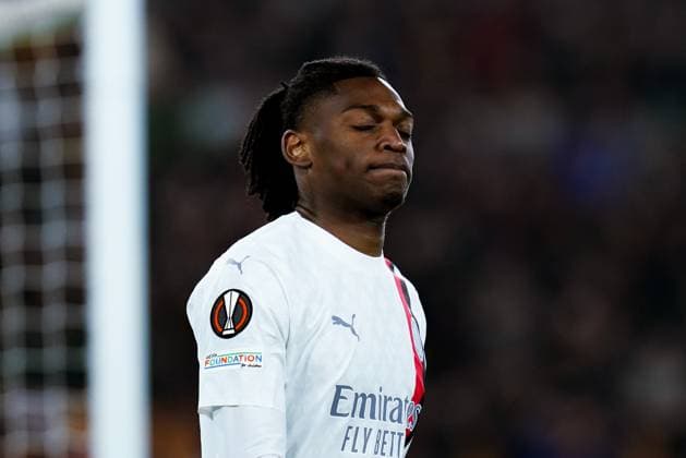 AS Roma v AC Milan - Quarter-Final Second Leg - UEFA Europa League 2023 24 Rafael Leao of AC Milan looks dejected during the UEFA Europa League 2023 24 Quarter-Final second leg match between AS Roma and AC Milan at Stadio Olimpico on April 18, 2024 in Rome, Italy. Rome Stadio Olimpico Rome Italy Copyright: xGiuseppexMaffiax UEL_Roma-Milan_180424_LIA9889
