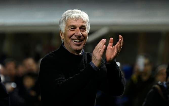 Foto IPP Paolo Bona Bergamo 18 04 2024 UEFA Europa League di Calcio stagione 2023 2024 partita Atalanta-Liverpool Nella foto Gian Piero Gasperini esulta dopo la qualificazione Italy Photo Press Worldwide Copyright italy Italy ITALY  Copyright: xR4924_italyphotopressx