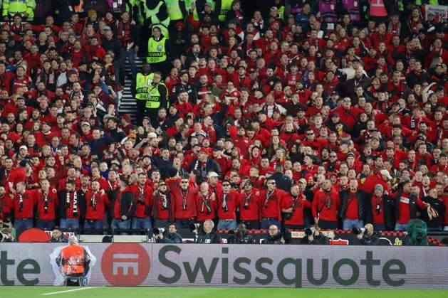 London, England, April 18th 2024: Bayer Leverkusen fans during the UEFA Europa League match between West Ham United and Bayer Leverkusen at the London Stadium in London, England (Alexander Canillas SPP) Copyright: xAlexanderxCanillas SPPx spp-en-AlCa-0V1A2726
