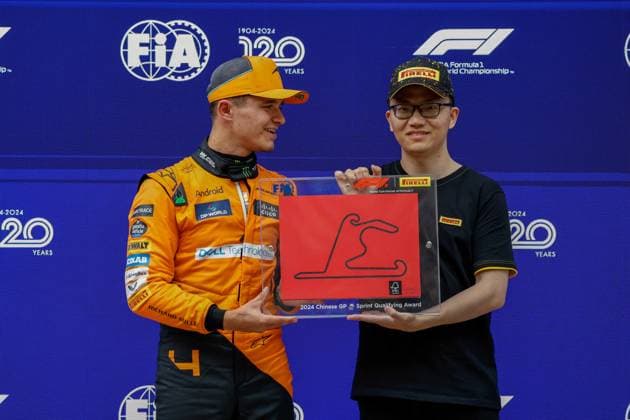 NORRIS Lando (gbr), McLaren F1 Team MCL38, portrait Qualifying Sprint Race during the Formula 1 Lenovo Chinese Grand Prix 2024, 5th round of the 2024 Formula One World Championship, WM, Weltmeisterschaft from April 19 to 21, 2024 on the Shanghai International Circuit, in Shanghai, China - F1 - CHINESE GRAND PRIX 2024 DPPI Panoramic  05549