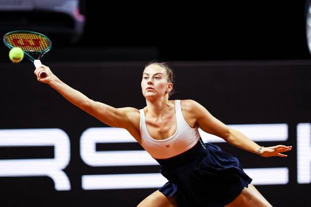Marta Kostyuk (UKR) Zheng Qinwen (CHN) vs Marta Kostyuk (UKR) GER Porsche Tennis Grand Prix GP Stuttgart 2024, Porsche-Arena, 18.04.2024 GER Porsche Tennis Grand Prix GP Stuttgart 2024 Porsche-Arena, 18.04.2024 Stuttgart Copyright: xEibner-Pressefoto RogerxBuerkex EP