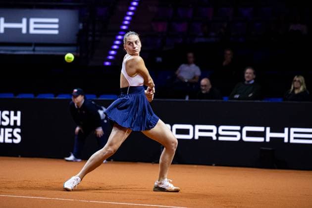 Marta Kostyuk (UKR) Zheng Qinwen (CHN) vs Marta Kostyuk (UKR) GER Porsche Tennis Grand Prix GP Stuttgart 2024, Porsche-Arena, 18.04.2024 GER Porsche Tennis Grand Prix GP Stuttgart 2024 Porsche-Arena, 18.04.2024 Stuttgart Copyright: xEibner-Pressefoto RogerxBuerkex EP