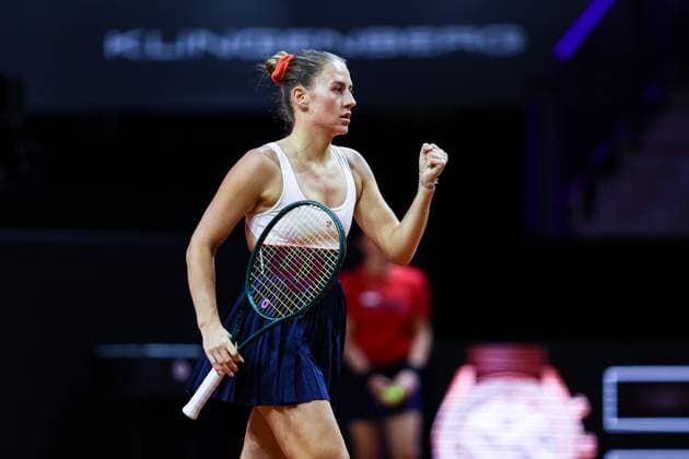 Marta Kostyuk (UKR) Zheng Qinwen (CHN) vs Marta Kostyuk (UKR) GER Porsche Tennis Grand Prix GP Stuttgart 2024, Porsche-Arena, 18.04.2024 GER Porsche Tennis Grand Prix GP Stuttgart 2024 Porsche-Arena, 18.04.2024 Stuttgart Copyright: xEibner-Pressefoto RogerxBuerkex EP
