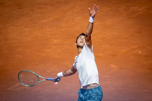 Tomas Etcheverry (Argentina) during a quarterfinal ATP, Tennis Herren 500 Barcelona Open Banc Sabadell 2024 match at Real Club de Tenis de Barcelona, in Barcelona, Spain on April 19, 2024. Photo by Felipe Mondino Copyright: x@FELIPExMONDINOx