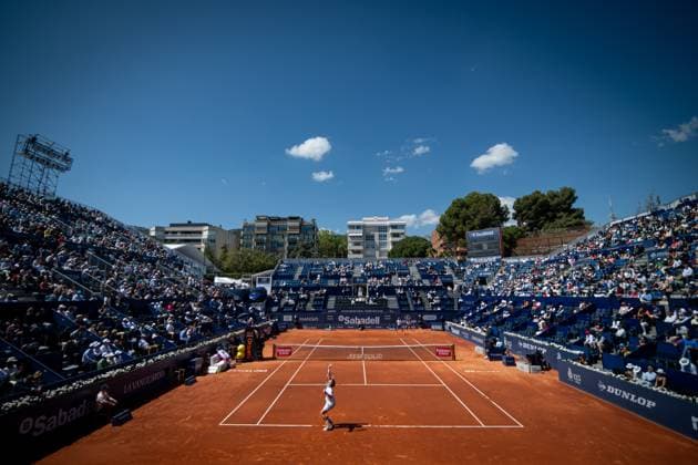 general view inside the stadium during a quarterfinal ATP, Tennis Herren 500 Barcelona Open Banc Sabadell 2024 match between Cameron Norrie (UK) and Tomas Etcheverry (Argentina) at Real Club de Tenis de Barcelona, in Barcelona, Spain on April 19, 2024. Photo by Felipe Mondino Copyright: x@FELIPExMONDINOx