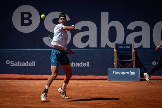 Tomas Etcheverry (Argentina) during a quarterfinal ATP, Tennis Herren 500 Barcelona Open Banc Sabadell 2024 match at Real Club de Tenis de Barcelona, in Barcelona, Spain on April 19, 2024. Photo by Felipe Mondino Copyright: x@FELIPExMONDINOx