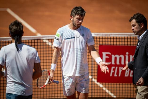 Cameron Norrie (UK) looks dejected during a quarterfinal ATP, Tennis Herren 500 Barcelona Open Banc Sabadell 2024 match at Real Club de Tenis de Barcelona, in Barcelona, Spain on April 19, 2024. Photo by Felipe Mondino Copyright: x@FELIPExMONDINOx