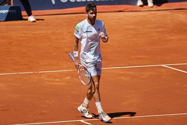 Cameron Norrie (GBR), APRIL19, 2024 - Tennis : Norrie celebrae after point during singles Quarter final match against Tomas Martin Etcheverry on the Barcelona Open Banc Sabadell tennis tournament at the Real Club de Tenis de Barcelona in Barcelona, Spain. Noxthirdxpartyxsales  (250640115)
