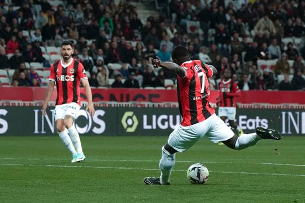 But - JÃ rÃ mie Boga (OGC Nice) FOOTBALL : OGC Nice vs FC Lorient - Ligue 1 Uber Eats - Nice - 19 04 2024 NorbertScanella Panoramic 