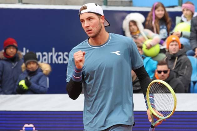 Jan-Lennard Struff (GER) gewinnt das Spiel gegen Felix Auger-Aliassime und steht im Finale, Jubel, Tennis BMW Open 2024 München 20.04.2024 FOTO: Mladen Lackovic LakoPress