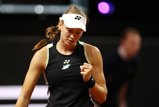 20.04.2024, Deutschland, Stuttgart, Porsche Tennis Grand Prix 2024, Halblfinale, Elena Rybakina KAZ jubelt, Jubel