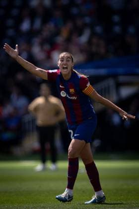 Patri Guijarro FC Barcelona, Barca gestures during a Women s UEFA Champions League first-leg semifinal match between FC Barcelona and Chelsea Women at Estadi Olimpic Lluis Companys, in Barcelona, ,Spain on April 20, 2024. Photo by Felipe Mondino Copyright: x@FELIPExMONDINOx
