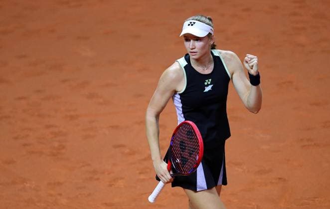 20.04.2024, Deutschland, Stuttgart, Porsche Tennis Grand Prix 2024, Halblfinale, Elena Rybakina KAZ jubelt, Jubel