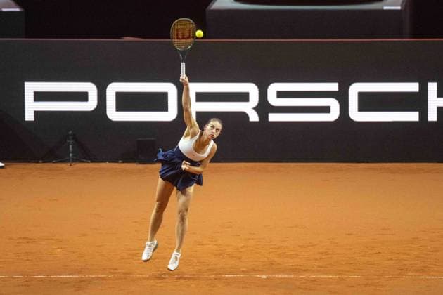 Marta Kostyuk (UKR). xettx, Deutschland, Stuttgart, 20.04.2024, Tennis, Porsche Tennis Grand Prix, Day 8, 2024, Halbfinale, M.Kostyuk-M.Vondrousova, Porsche Arena Foto: A2 Bildagentur Peter Hartenfelser