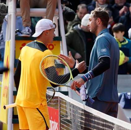 20.04.2024, BMW Open 2024, MTTC Iphitos Muenchen , Tennis, im Bild: Holger Rune (DEN) verliert vs Jan Lennard Struff (GER)