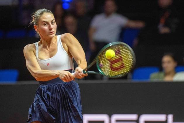 Marta Kostyuk (UKR). xettx, Deutschland, Stuttgart, 20.04.2024, Tennis, Porsche Tennis Grand Prix, Day 8, 2024, Halbfinale, M.Kostyuk-M.Vondrousova, Porsche Arena Foto: A2 Bildagentur Peter Hartenfelser