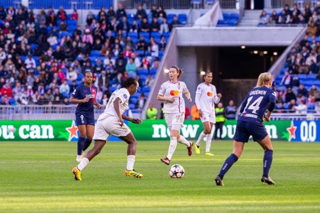 Lyon, France Vicky Becho (27 Olympique Lyonnais) in action during the UEFA Womens Champions League semi-final game between Olympique Lyonnais and Paris Saint Germain at Groupama Stadium in Lyon, France. (Pauline Figuet SPP) Copyright: xPaulinexFiguetx xSPPx spp-en-PaFiSp-PF_OLvPSG716